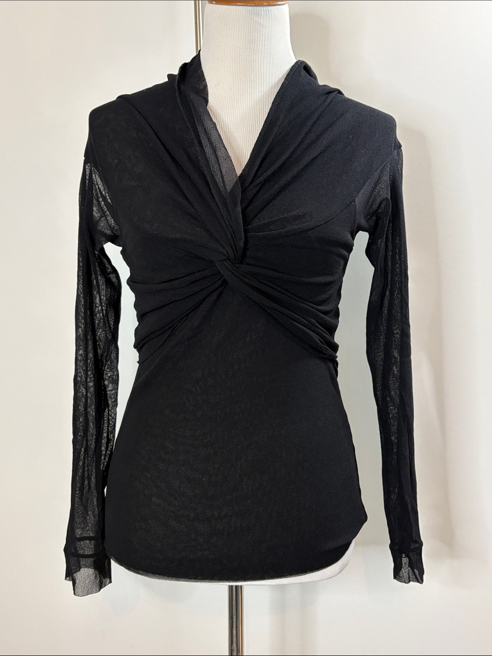 Jean Paul Gaultier Black Twist-Knot Long Sleeve Top